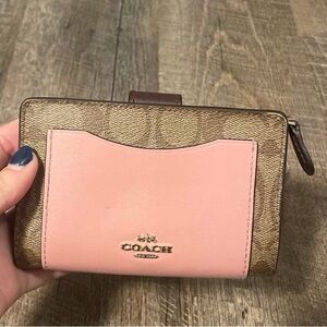 Coach Pink and Tan Women's Wallet